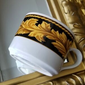 ❗Vintage Black Gold Trim Barocco Ceramic Mug❗